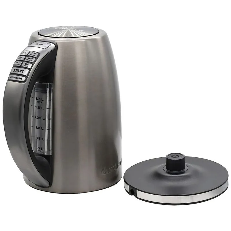 Chaleira Elétrica Cuisinart De Aço Inoxidável Sem Fio 1,7 Litros Com 6 Temperaturas Programadas - Cinza Grafite Escovado
