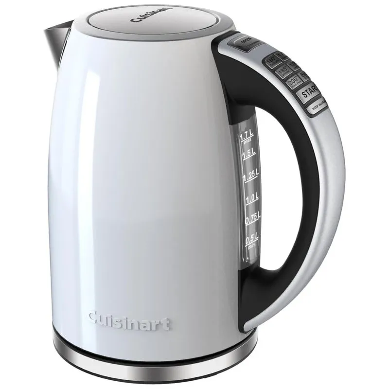 Chaleira Elétrica Inox Sem Fio Cuisinart 1,7 Litros Com 6 Temperaturas Programadas Branca, Cpk17