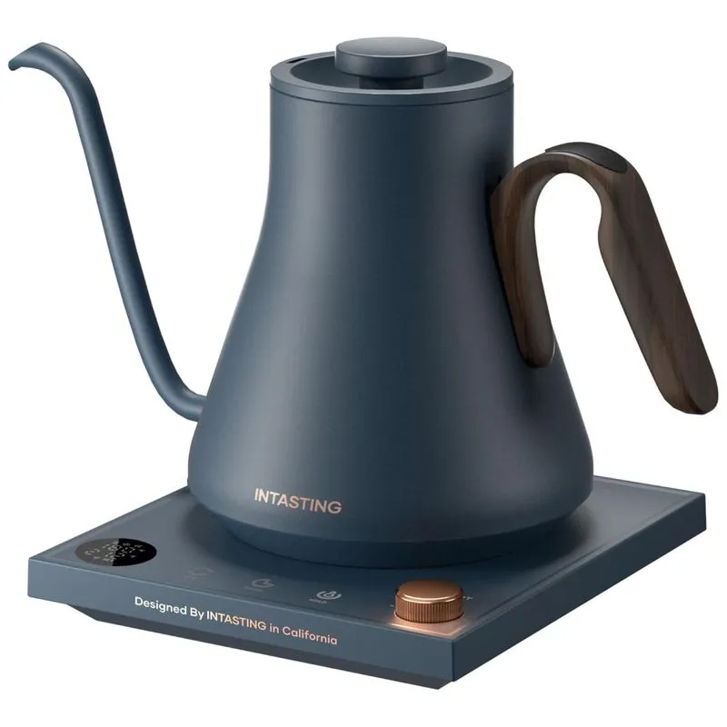 Chaleira Elétrica Intasting Gooseneck, Controle De Temperatura, Aquecimento Rápido, Inox, 0.9l Azul Marinho