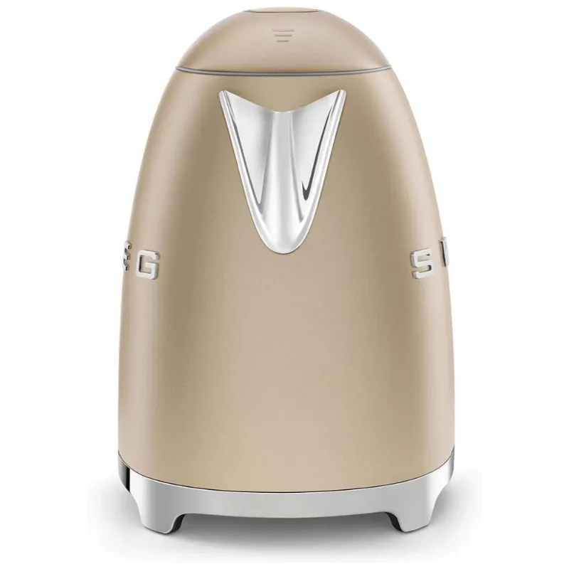 Chaleira Elétrica Smeg 50s Retro Style 7 Cup Com Desligamento Automático, Base Removível E Indicador De Água, Klf03chmus, Acabamento Fosco Champagne