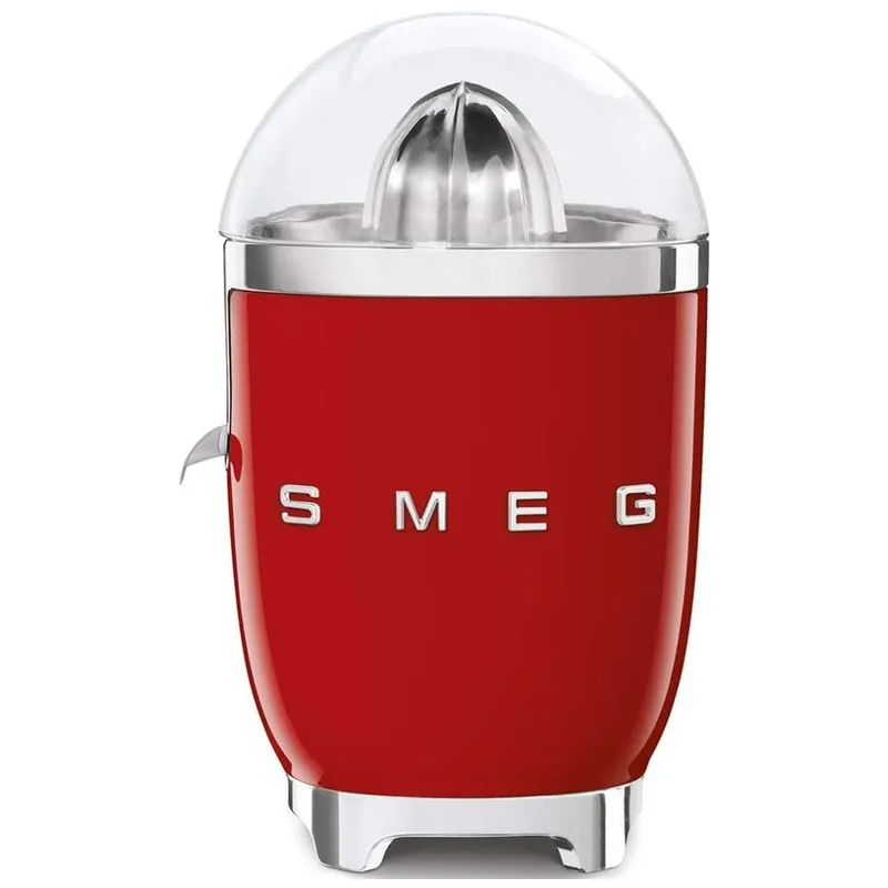 Espremedor De Suco De Citrus Smeg 50s Retro Style Em Vermelho, Com Bica Antirrespingo, Ativação Automática E Coagem Eficiente