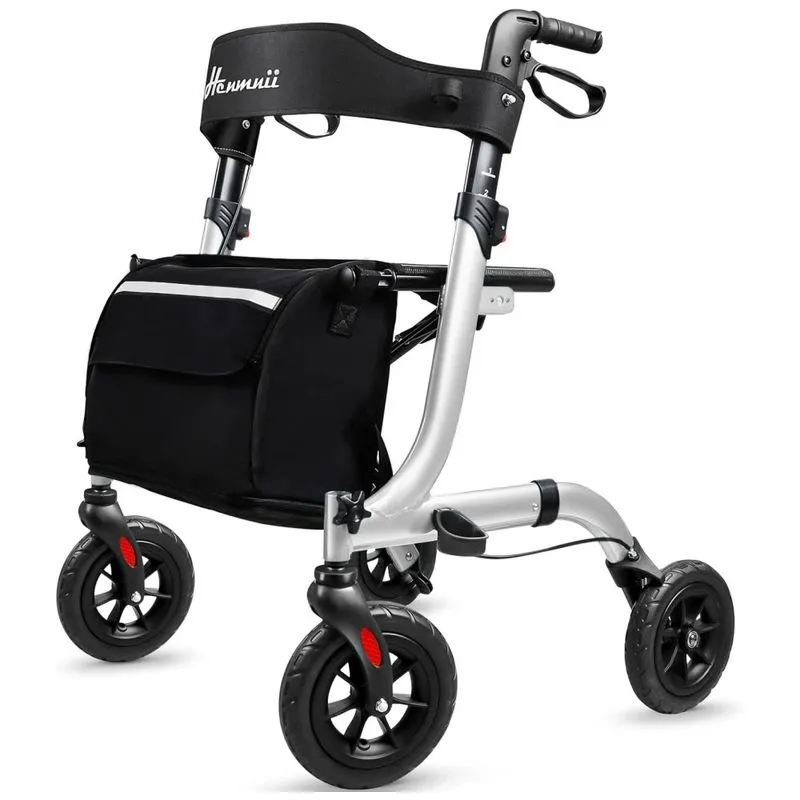 Andador Rollator Para Idosos, Leve E Dobrável Com Assento, Rodas De Borracha, Ideal Para Idosos E Adultos,henmnii