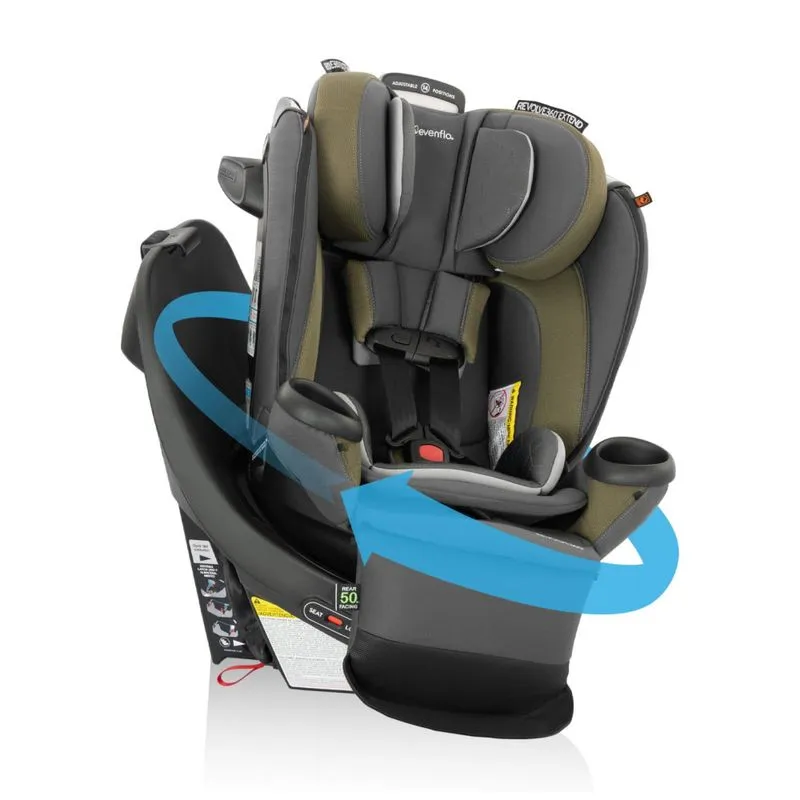 Cadeirinha De Carro Giratória All-in-one Evenflo Revolve360 Extend Com Capa De Limpeza Rápida - Verde Rockland