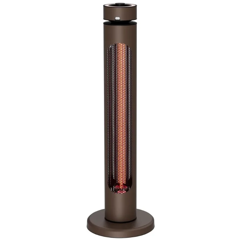 Aquecedor Portátil De Jardim Elétrico Infravermelho 1500w 8 Níveis De Calor 8h Timer À Prova D&amp;amp,#39,água Ip65, Marrom,sundate