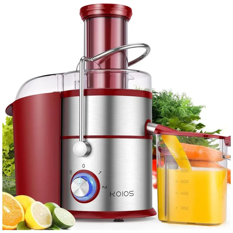 Espremedor De Frutas Centrífugo Koios 1300w, Com Motor De Cobre Total, Filtro Titânio, Alta Produção De Suco, 3 Velocidades, Bocal Extra Largo