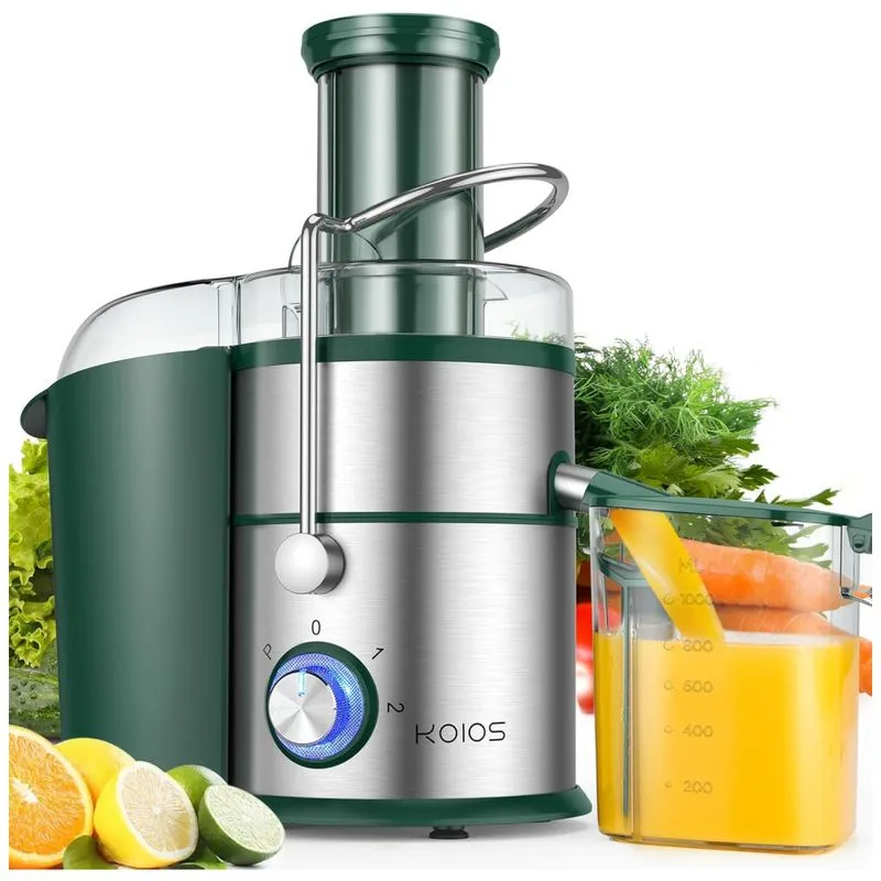 Espremedor De Frutas Centrífugo Koios 1300w, Bocal De 7,6cm, Motor De Cobre, Filtro Titânio, Alto Rendimento De Suco
