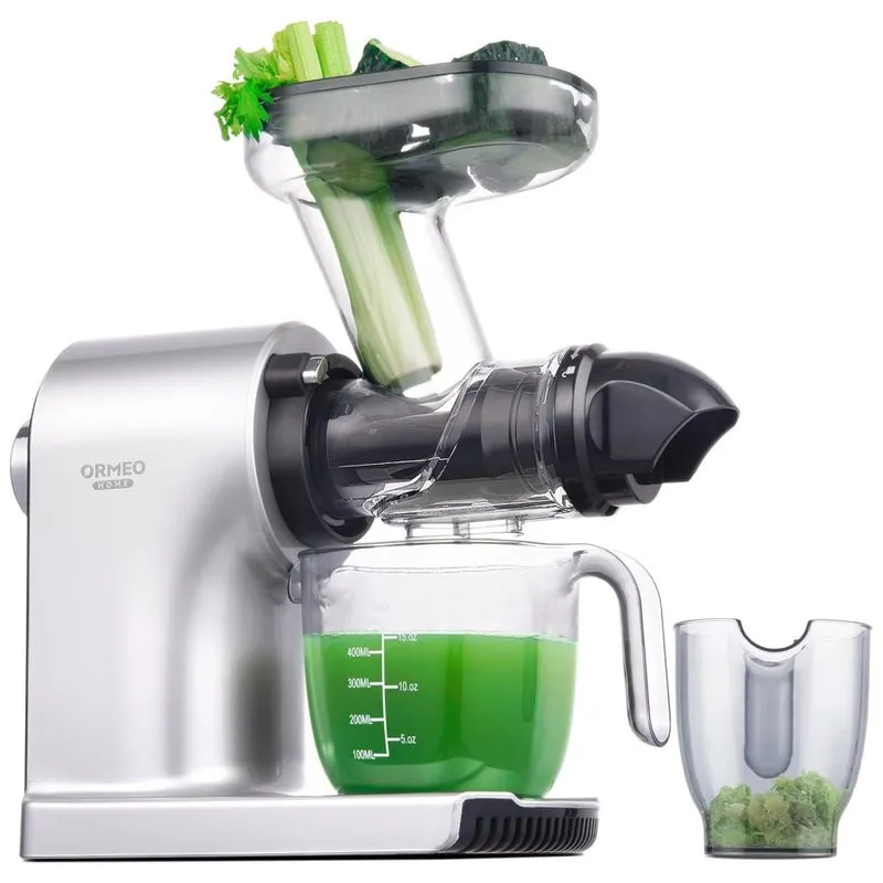 Extrator De Sucos Ormeo Home Com Tecnologia De Extração Lenta A Frio E Boca De Alimentação Ampla De 9,14 Cm Para Vegetais E Frutas