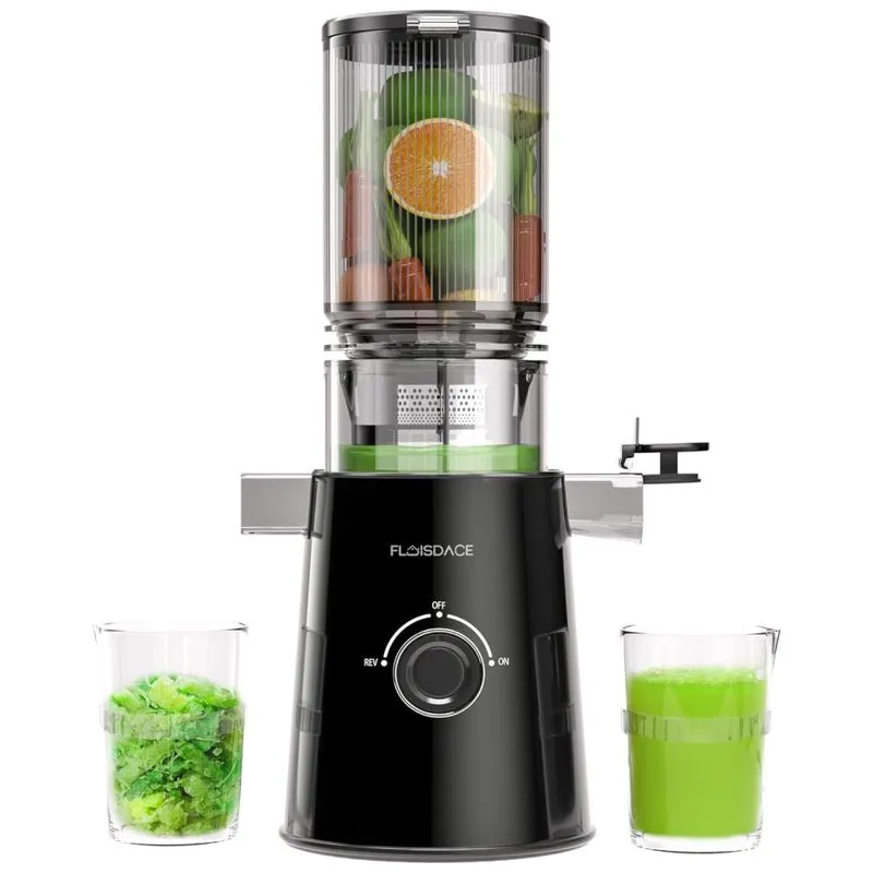 Espremedor De Frutas E Vegetais Com Tecnologia De Extração Lenta, Bocal De 5 Polegadas, Em Aço Inoxidável - Ideal Para Sucos Naturais