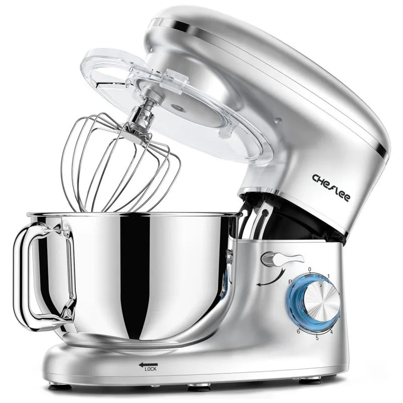 Batedeira Cheflee, 600w 6 Marchas Com Tigela De 6,5 Litros Em Inox, Gancho Para Massas, Batedor De Claras, Ideal Para Cozinheiros Amadores.