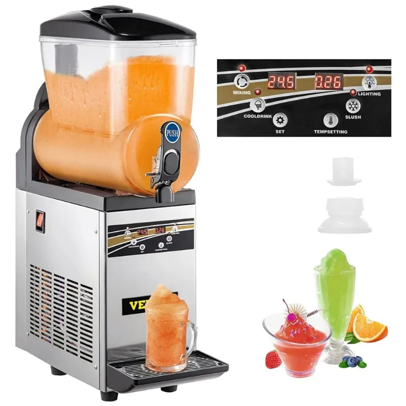 Máquina De Frozen Vevor, Tanque De 15 Litros Para Margaritas Comerciais, Aço Inoxidável 500w, Faixa De Temperatura De -3°c A -2,4°c, Ideal Para