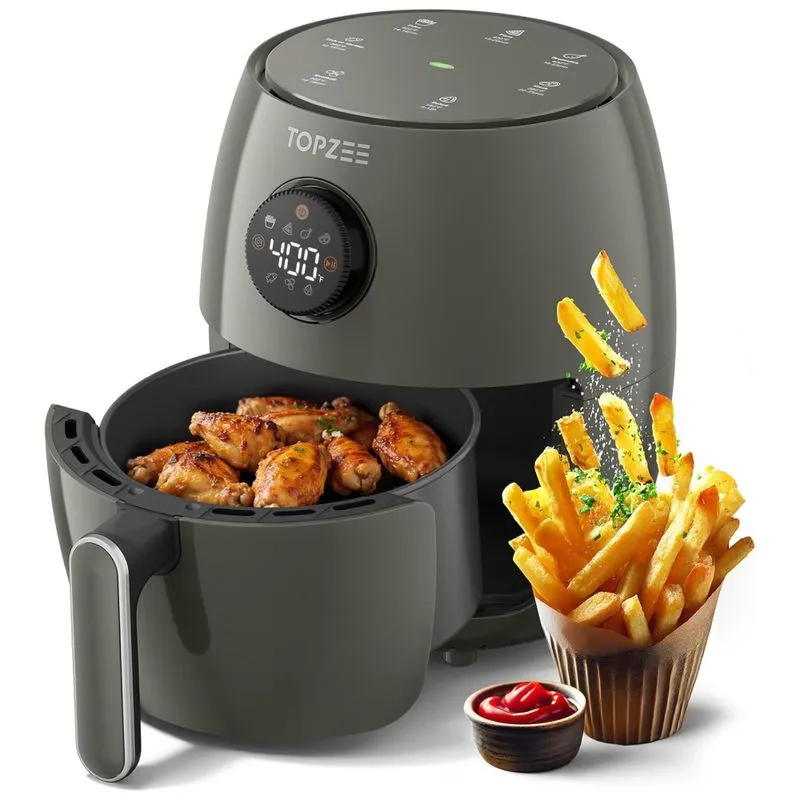 Fritadeira Elétrica De Ar Compacta 2,0 Litros, 4 Em 1 Mini Airfryer, Assar, Grelhar, Reaquecer, Menos Óleo, Controle De Temperatura Ajustável,topzee