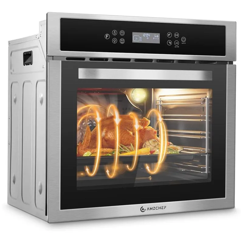 Forno De Parede Elétrico Amzchef Com Cesto De Fritura E 10 Funções De Cozimento