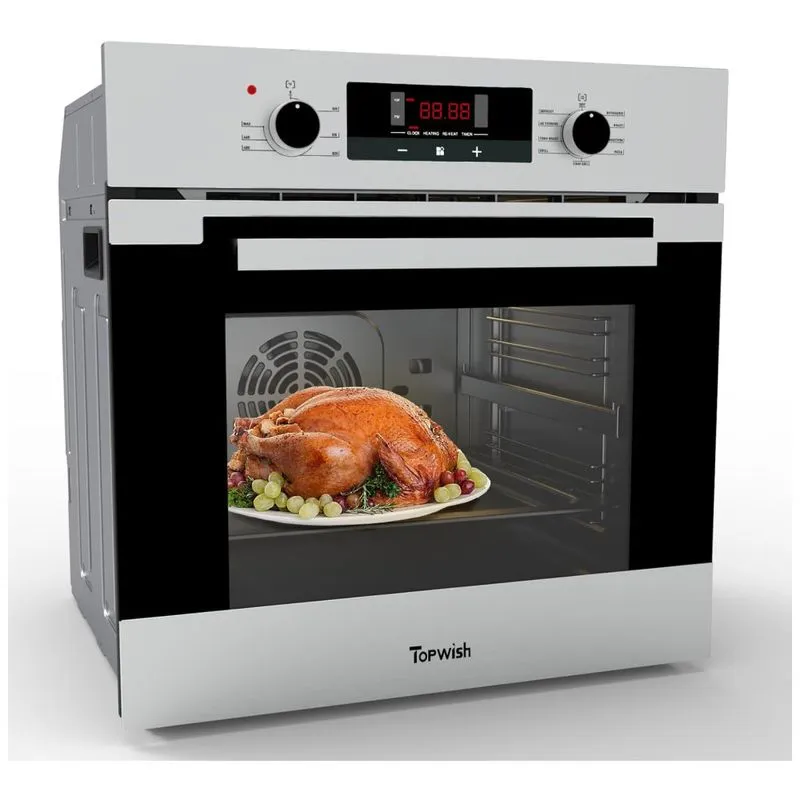 Forno De Parede 60cm Topwish, Forno Elétrico Embutido, 65 Litros Com Convecção, Controle Touch, 9 Programas, Aço Inox