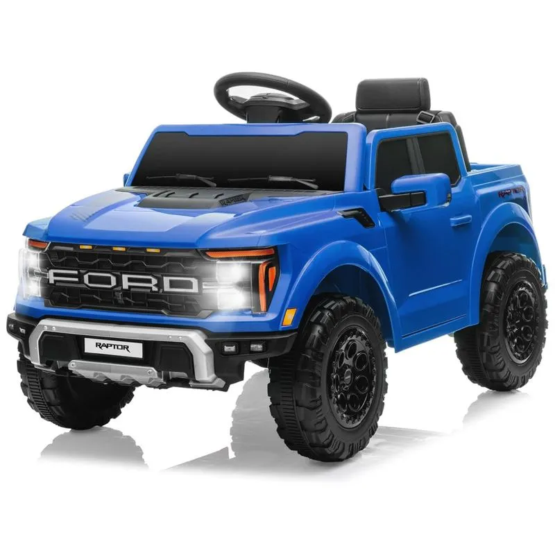 Mini Carro Elétrico Infantil Ford F150 Raptor Licenciado 12v C/ Controle Remoto, Luzes Led, Mp3, Caçamba E Cinto De Segurança
