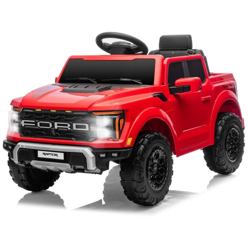 Mini Veículo Elétrico Infantil Ford F150 Raptor Licenciado 12v C/ Controle Remoto, Luz Led, Mp3, Caçamba, Cinto 3 Pontos - Diversão Garantida!