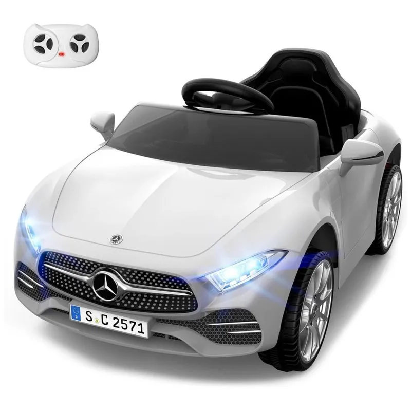 Carrinho Elétrico Infantil Com Controle Remoto, Bluetooth, Usb E Música - Modelo Esportivo - Presente Ideal Para Meninos E Meninas Branco