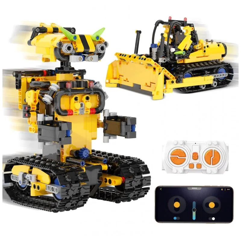 Kit de robô e carro de corrida 2 em 1 Sciencow controle remoto e app 901 peças
