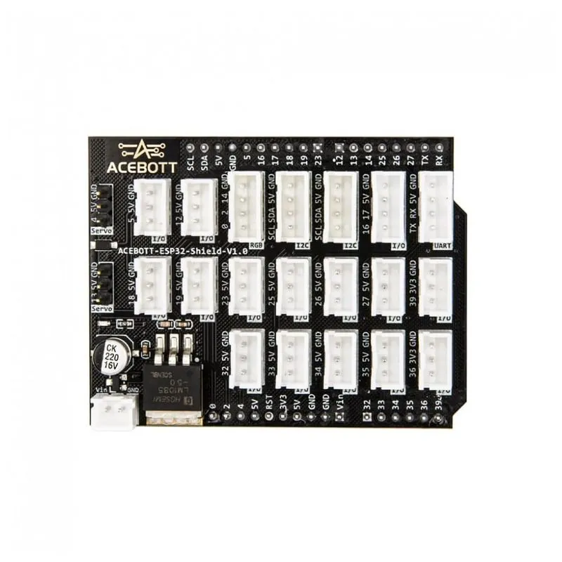Placa de expansão Easy-Plug ACEBOTT QA017 ESP32-IO para ESP32-Max-V3.0 com I2C servo e portas para sensores