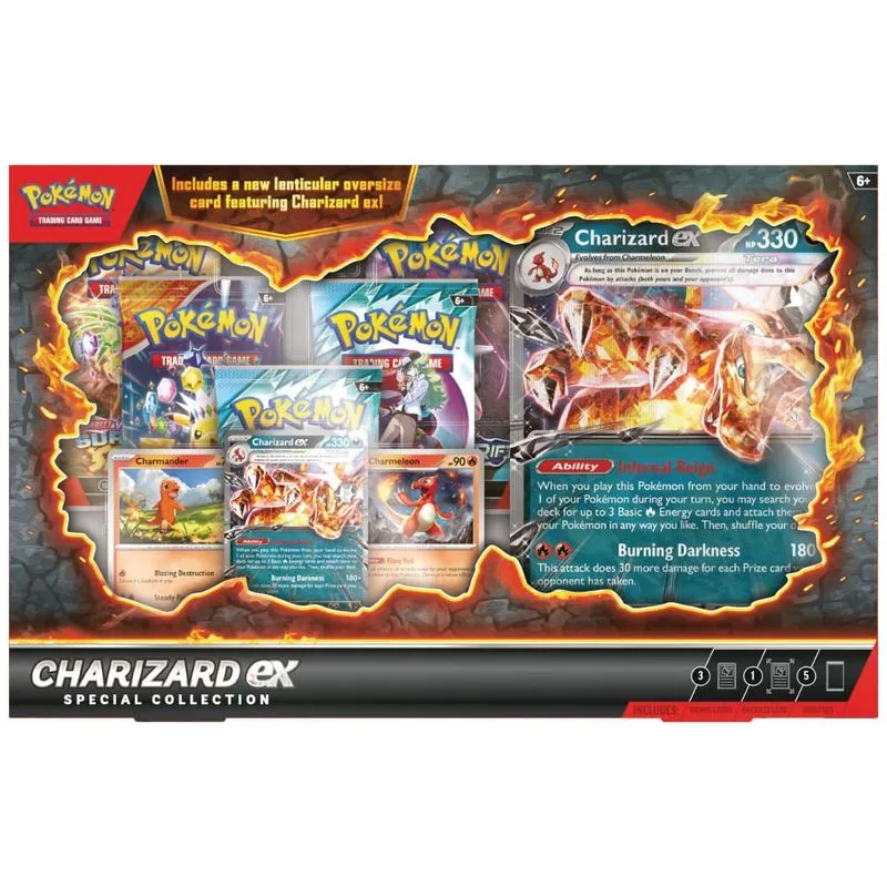 Charizard EX Special Collection Pokémon TCG The Pokémon Company multicolorida com 5 boosters e cartas promo