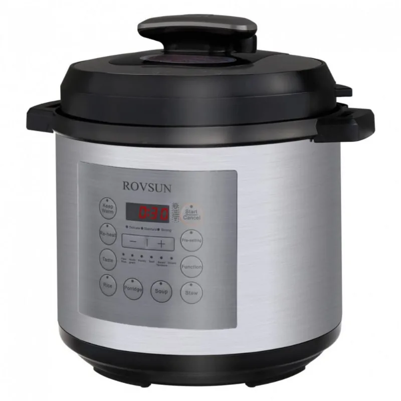 Panela de Pressão Eletrica Bonnlo 6.6L, Multifuncional 13 em 1, Preto com Prata