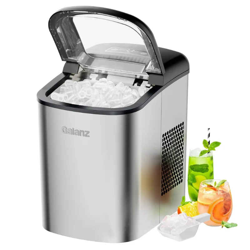 Máquina De Gelo Automática Portátil Até 11 Kg De Gelo Em 24h, 110v, Galanz Glci26s2a3a, Prateado