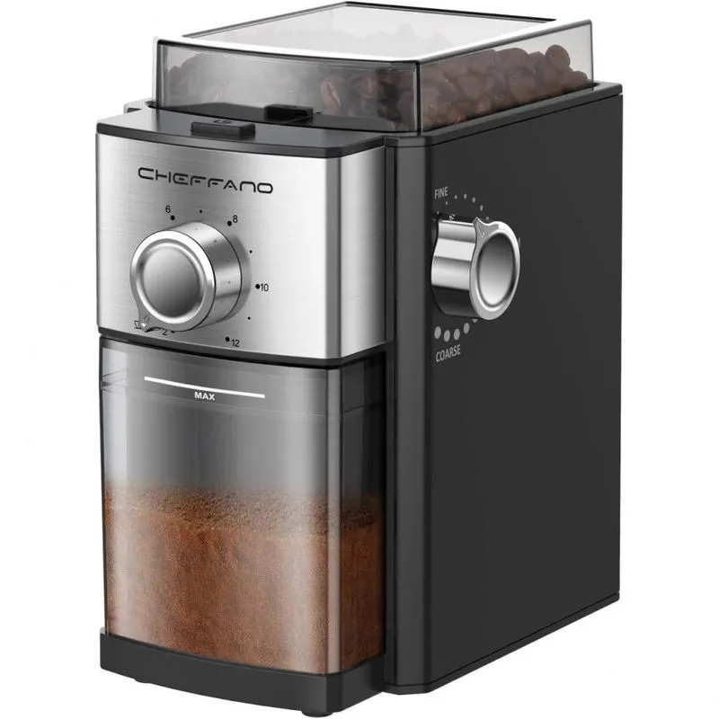 Burr Moedor De Café Elétrico 17 Níveis De Moagem Até 250g Aço Inoxidável, 110v, Prata