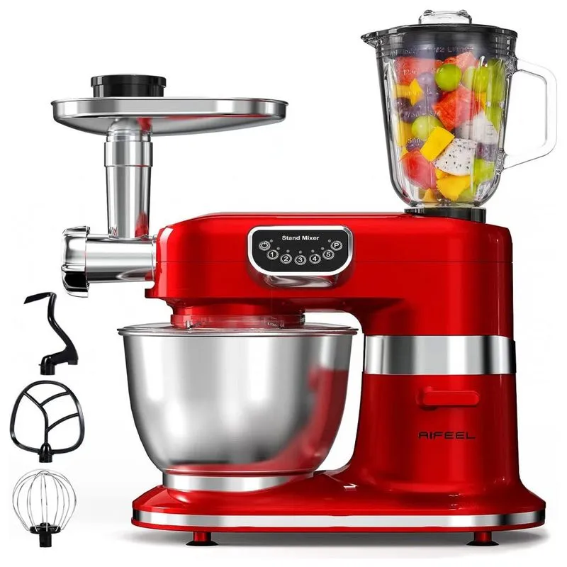Batedeira Eletrica 8 Em 1 Kitchen 8 Litros Com 5 Velocidades 110v 800w Vermelha