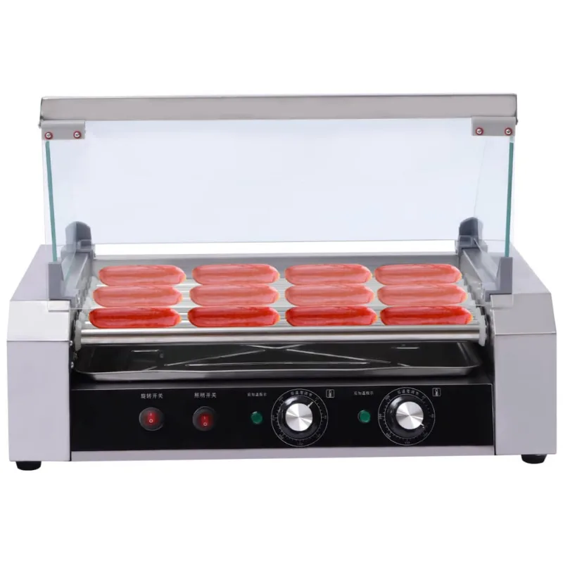 Máquina Para Cachorro Quente Com 7 Rolos Até 18 Salsichas, 110v 1050w, Eapmic, Prata