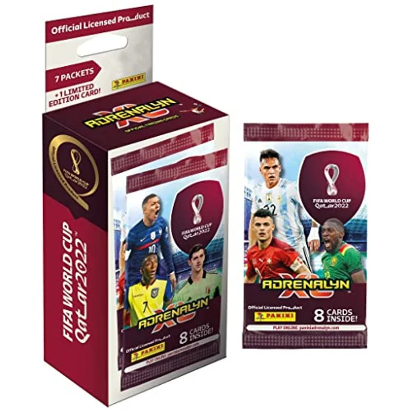 Cartões Fifa World Cup Adrenalyn Xl 2022 Panini - Caixa Blister + 1 Pack Bônus (8 Packs + 1 Cartão Le)