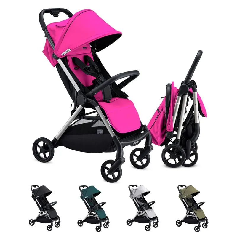 Carrinho De Bebê Compacto E Leve, Dobrável Com Uma Mão, Colugo, Rosa