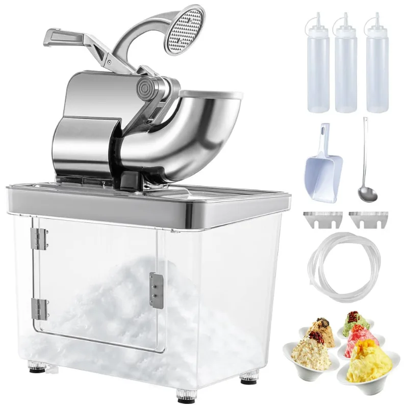 Máquina De Raspadinha Profissional, Produz 199 Kg, H, 300w, 110v, Vevor 110v Electric Ice Shaver, Cinza
