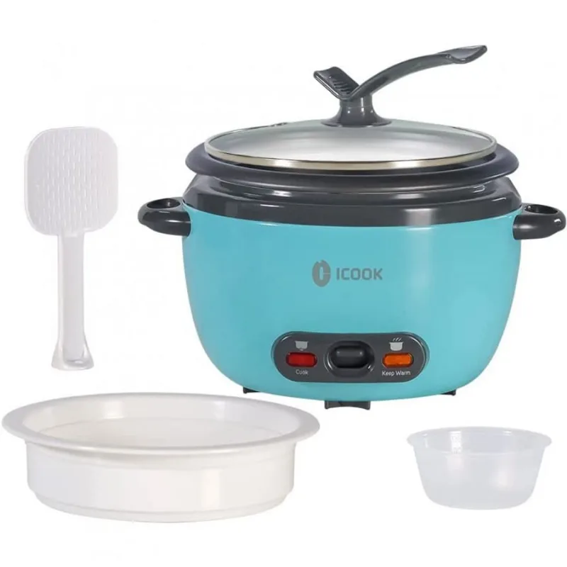 ICOOK URC 5P07B Panela de Arroz Elétrica 1L Multifuncional com Desligamento Automático, 110V, Azul