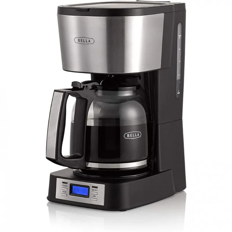 Cafeteira Elétrica Programável BELLA 14755 com Tela LCD e Aço Inoxidável, 110V, Preta