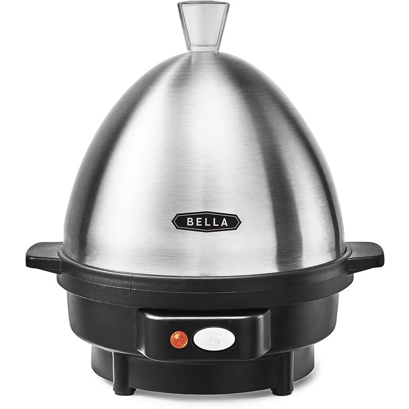 Bella 14837 Panela elétrica de ovos de 7 capacidade rápida para cozido duro, cozido, mexido ou omeletes com recurso de desligamento automático, tamanho, aço inoxidável