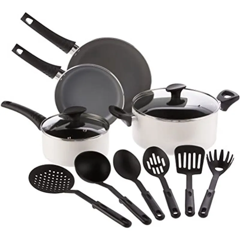 Bella 12 Peça Cozinhe e Armazene Cozinha Essencial Conjunto, Creme