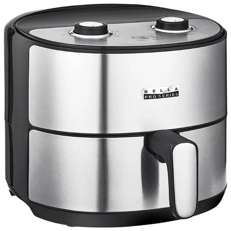Fritadeira a ar analógica Bella Pro Series 4,3 qt em aço inoxidável