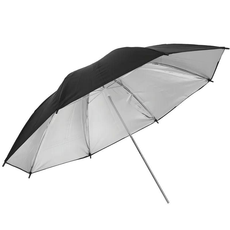 Sombrinha Refletora Preto/Prata 85cm Bounce Guarda-Chuva Fotográfico para Estúdio