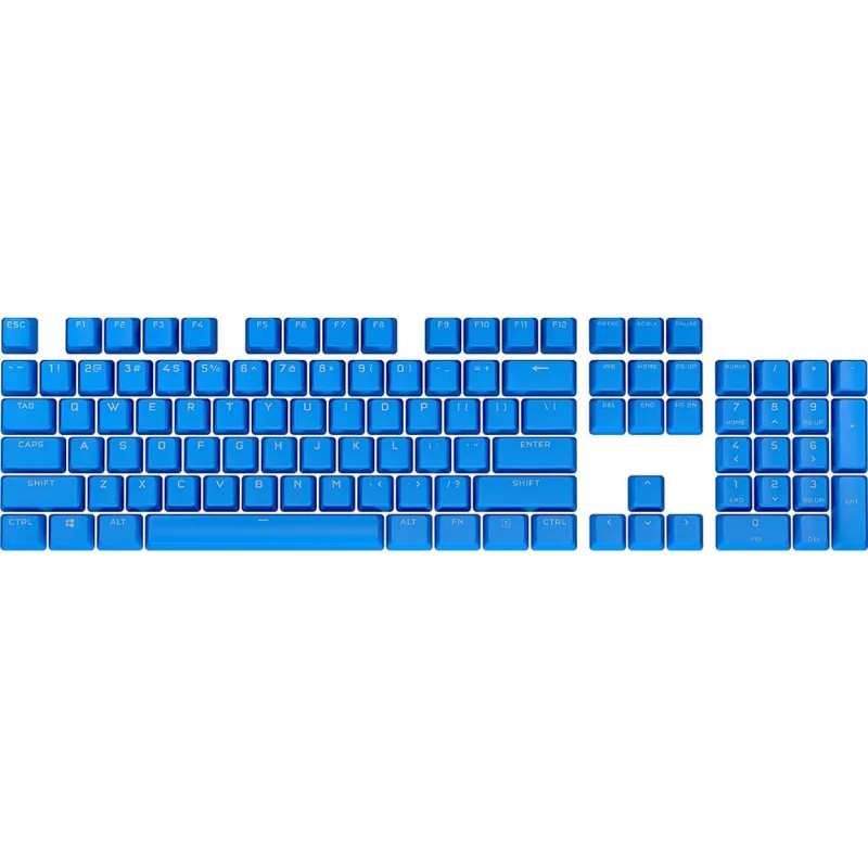 Corsair pbt Double-Shot pro Keycap Mod Kit – Keycaps pbt de shot duplo – Azul elgato – Linha inferior padrão – Superfície Texturizada – Paredes de 1,5 mm de espessura – Amortecedores O-Ring