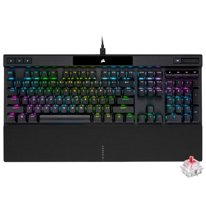 Teclado Mecânico Gamer Corsair K70 rgb Pro Cherry mx Red Anti-Ghosting us Preto - CH-9109410-NA
