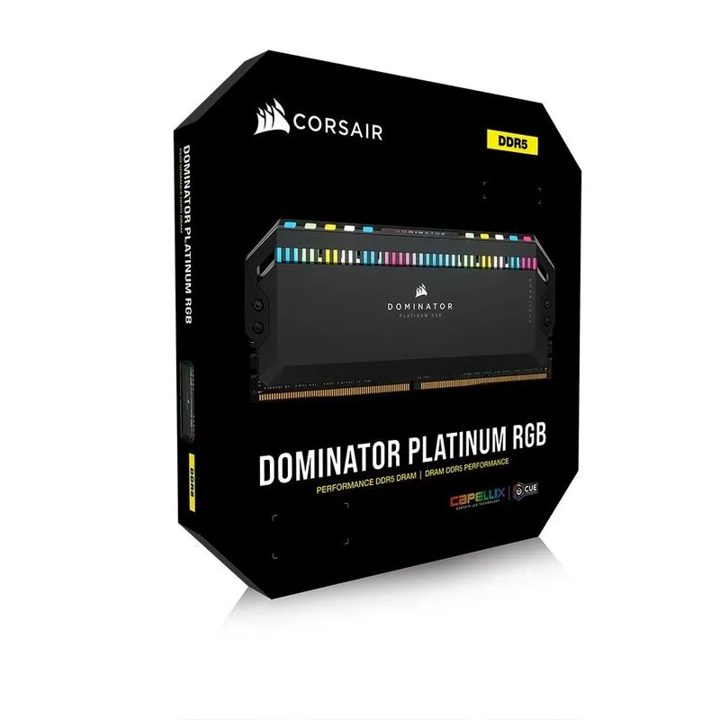 Memória DDR5 - 32GB (2x16GB) / 5.600MHz Corsair DOMINATOR PLATINUM RGB Black - CMT32GX5M2B5600C36