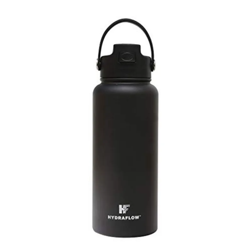 Hydraflow Hybrid - Garrafa isolada de vácuo de parede tripla de 34oz com palha flip - garrafa de água isolada - garrafa de aço inoxidável - Garrafa de água com palha - Garrafa de água reutilizável (34