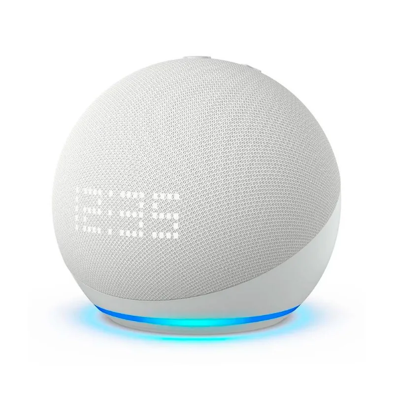 Echo Dot 5ª geração com Relógio | Smart speaker com Alexa | Display de LED ainda melhor | Cor Branca