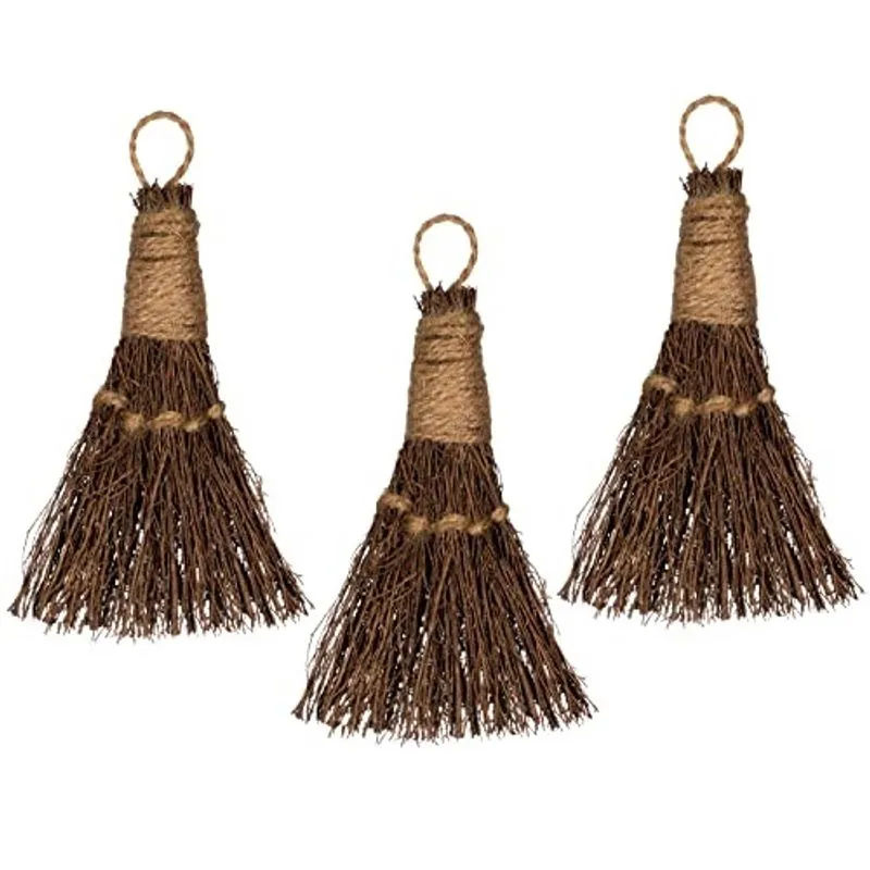 Vassoura de Canela 6 - Vassoura de Canela Perfumada 3 Pack -Mini Vassoura - Vassoura de Bruxas Decoração de Vassoura de Canela para Halloween - Vassoura de Canela - Mini Vassoura Perfumada