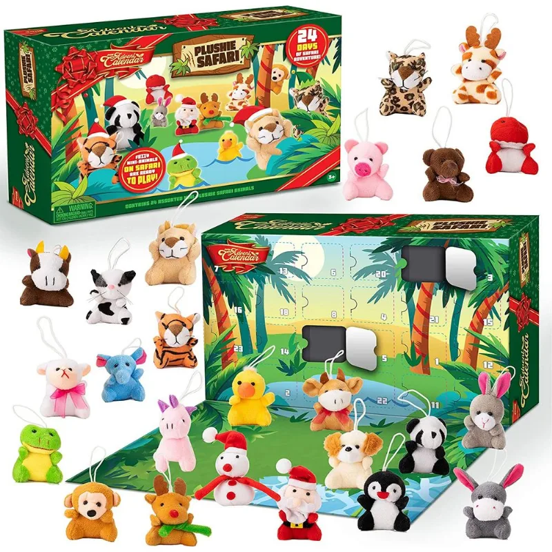 Joyin 2021 Mini Animal Plush Advent Calendário Natal 24 Dias Calendário Do Advento Da Contagem Regressiva Com 24 Brinquedos De Pelúcia Anima