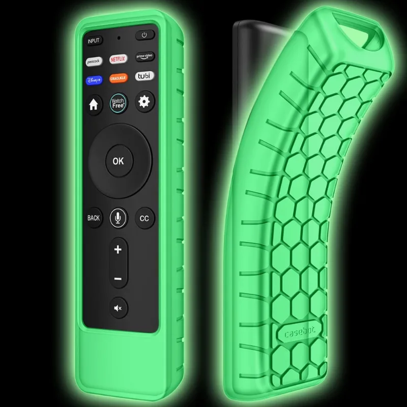 Caso fintie silicone para Vizio XRT260 Controle Remoto de Voz 2021, Capa anti-slip shockproof para vizio XRT260 V-Series e M-Series 4K uhd hdr Smart TV Remote, Green-Glow in The Dark