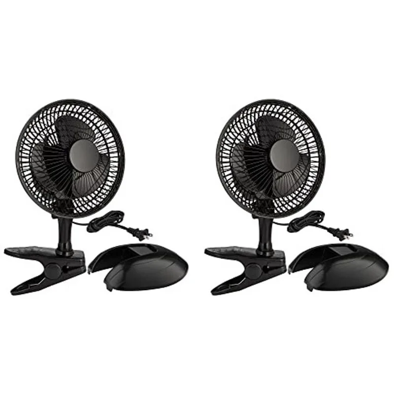 Mesa portátil e ventilador com clipe, ventiladores de 6 polegadas, plugue pequeno e silencioso, ventilador de resfriamento pessoal pequeno para mesa, casa, quarto, escritório, 2 velocidades, inclinaçã