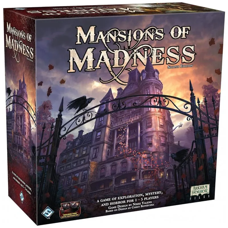 Jogo de Estratégia Mansions of Madness 2 Edição 1 a 5 Jogadores, Para Maiores de 14 Anos, FANTASY FLIGHT GAMES MAD20, Preto 110v