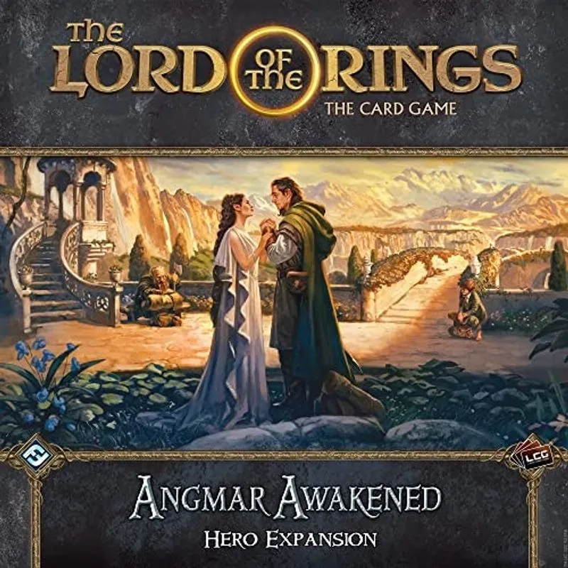 O Senhor dos Anéis O Jogo de Cartas Angmar Awakened Hero Expansion Jogo Cooperativo para Adultos e Adolescentes Idade 14 + 1-4 Jogadores Tempo médio de reprodução 30-120 minutos Feito por Fantasy Flig