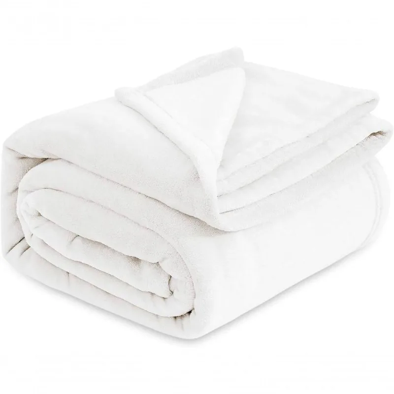 Bedsure Cobertor De Lã Queen Branco Macio Leve Plush