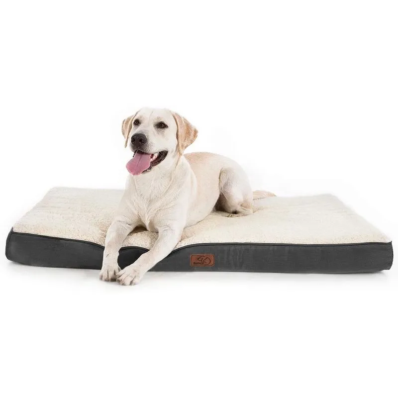 Camas cama grande cama de cachorro para cães grandes gatos até 75 lbs - Leitos ortopédicos big dog com cobertura removível lavável, espuma de ovo tapete de cama de estimação, cinza